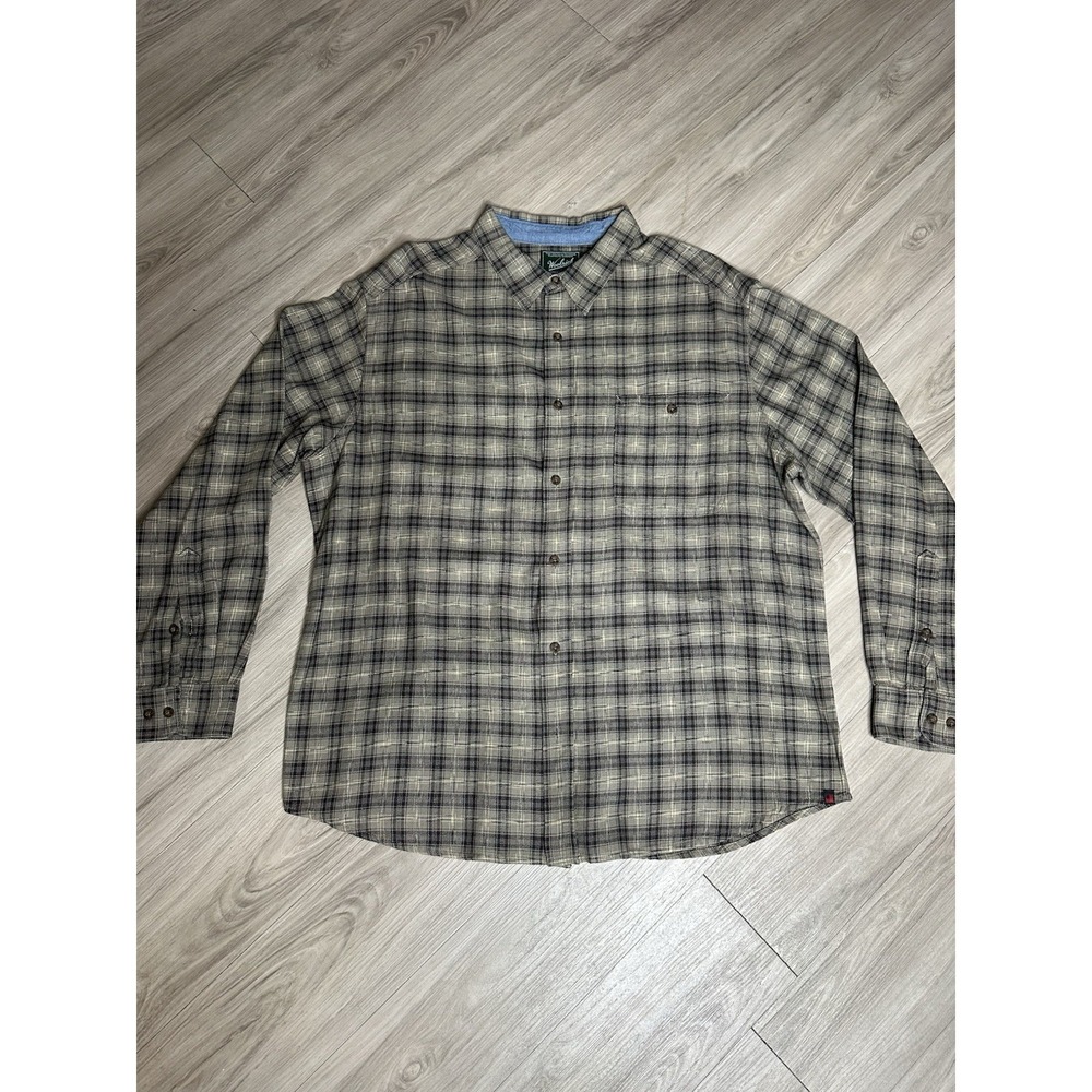 Woolrich Woolen Mills Heavy Men's Gray Plaid Outdoor Cotton Shirt Sz XXL - Picture 2 of 14
